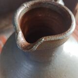 Vintage large pitcher vase in artisanal stoneware.