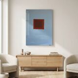 Minimalist canvas painting "Silent blue" 73x54cm