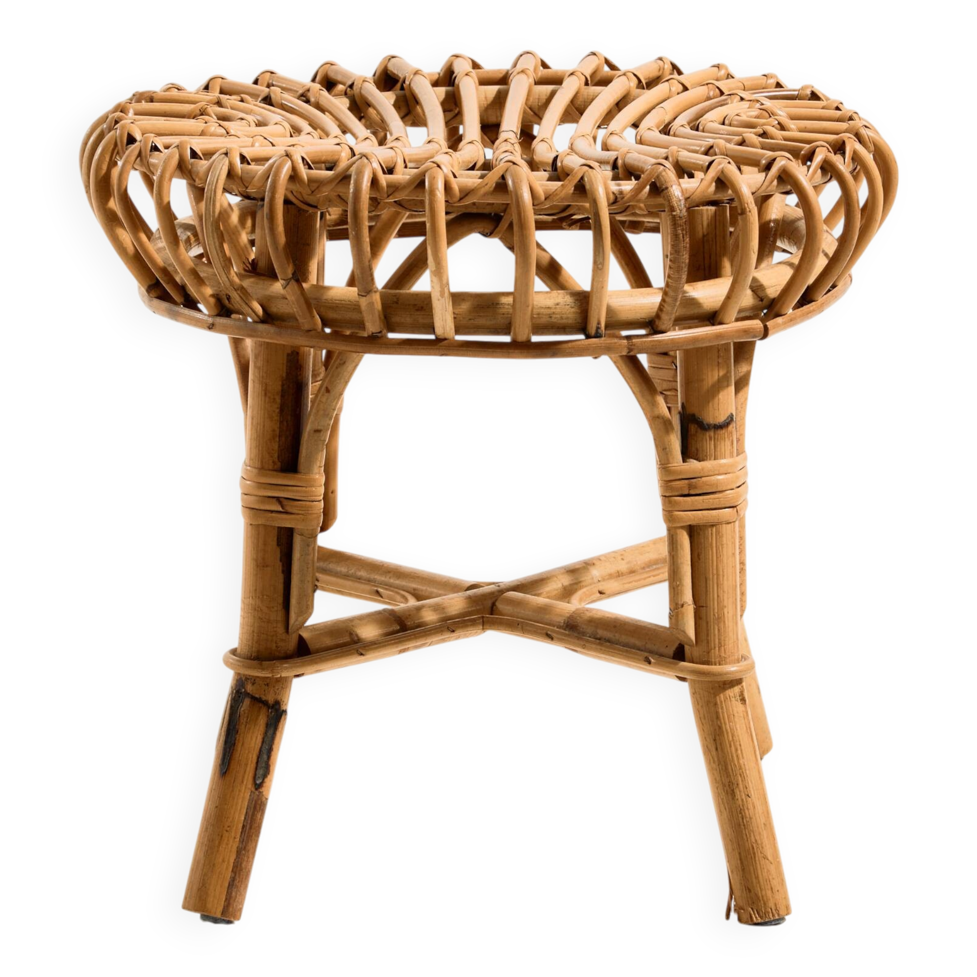 Tabouret en bambou par Franco Albini pour Bonacina
