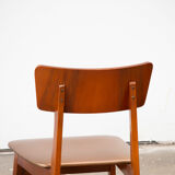 Series of 4 scandinavian chairs with curved back 1960