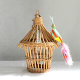 Cage rattan chandelier