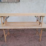 Table and folding benches of bistro guinguette -2m20