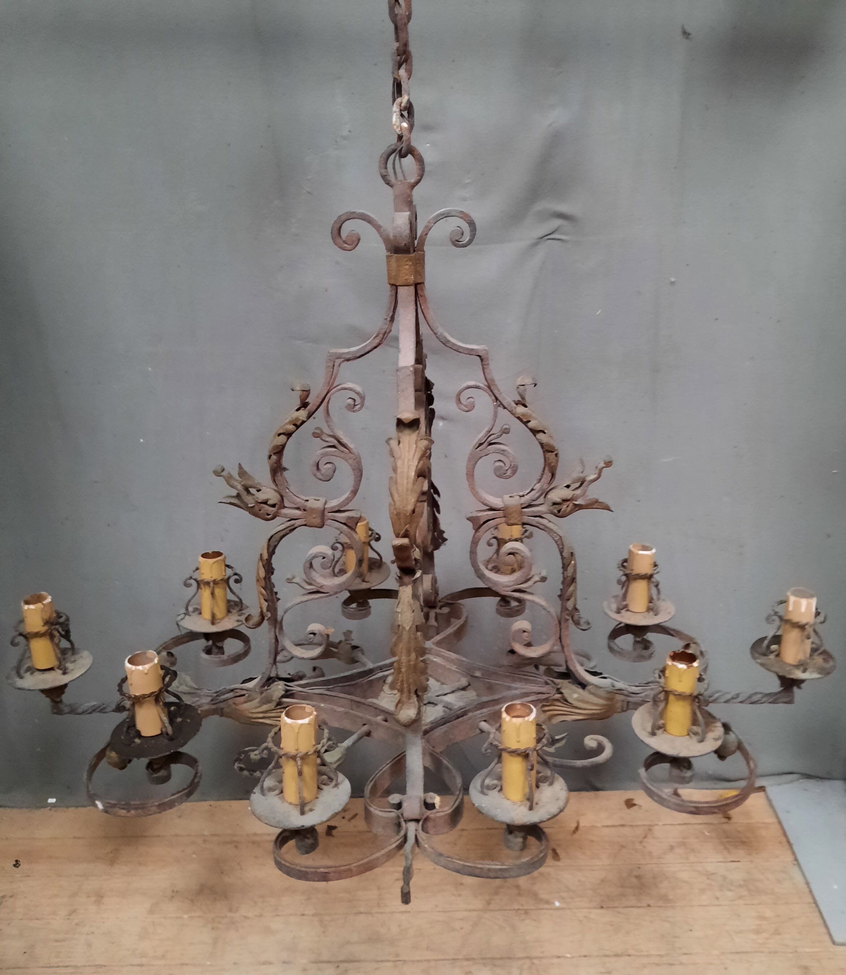 wrought iron chandelier medieval style