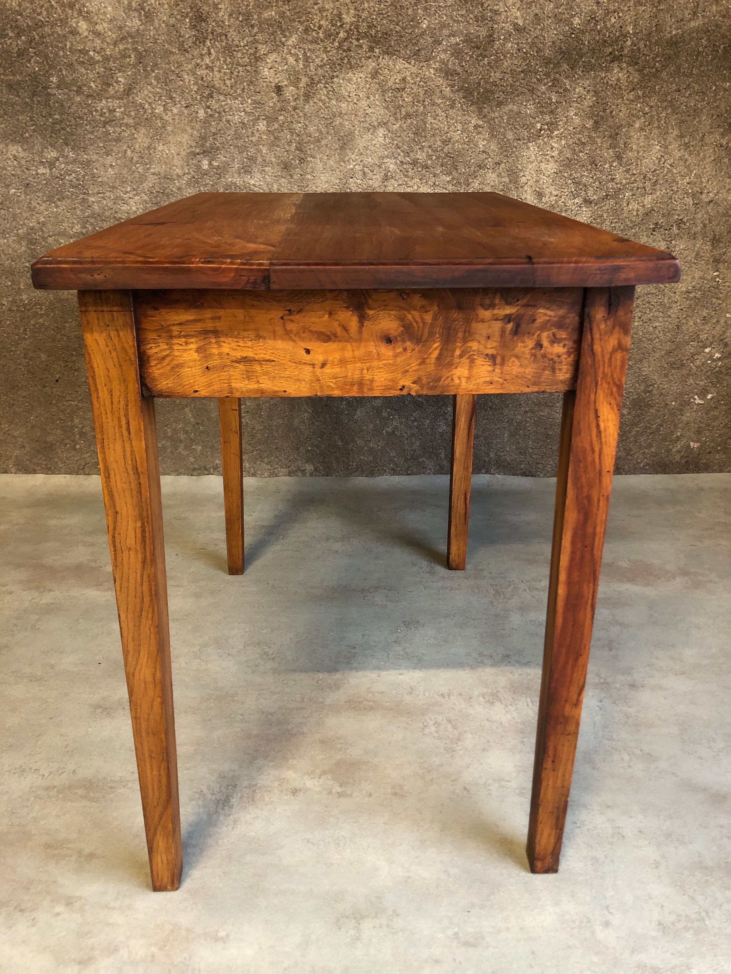 Walnut wood desk with a drawer