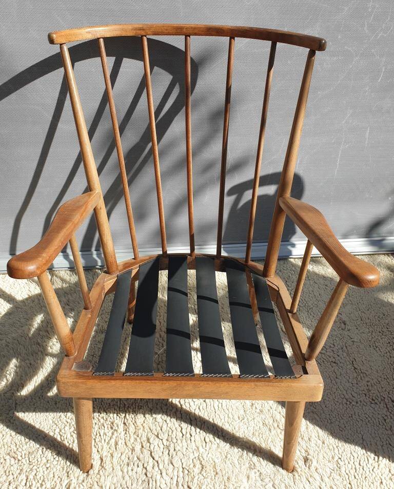 Paire fauteuils éventail esprit scandinave Baumann