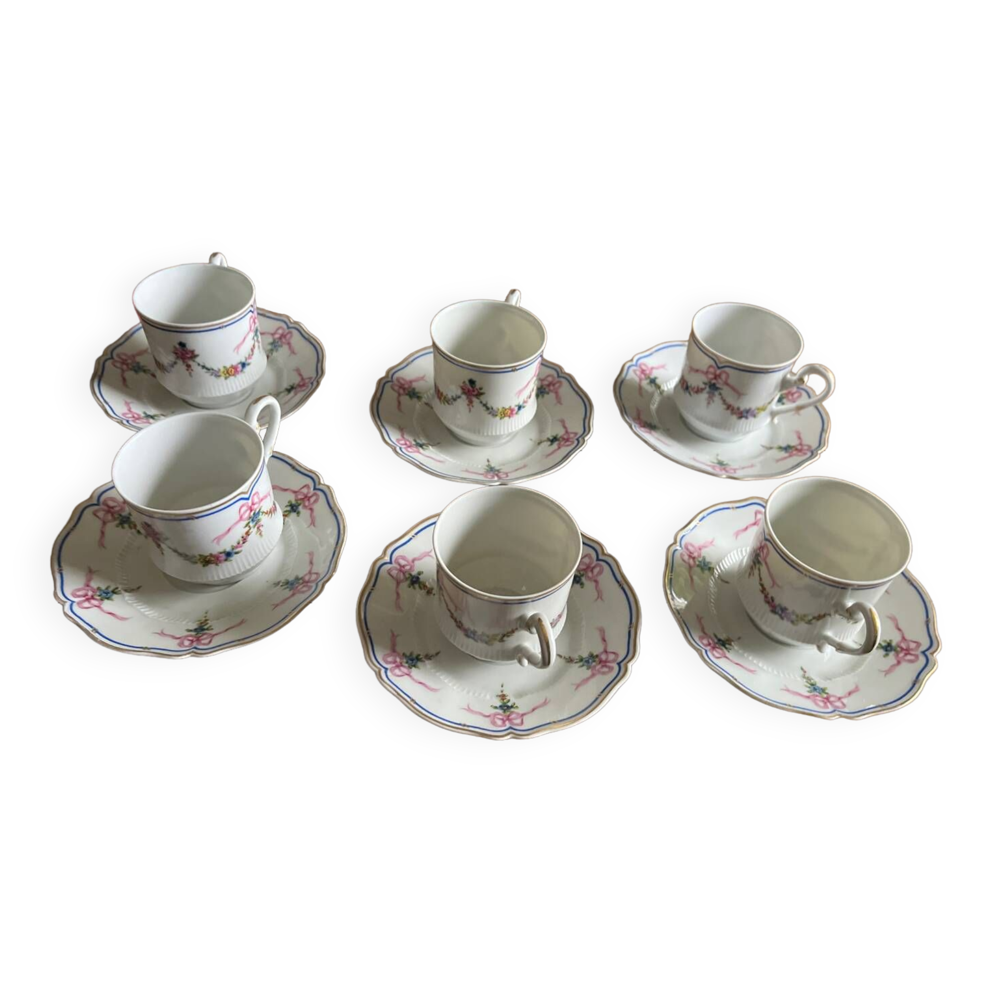 Limoges porcelain coffee cups and saucers