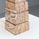Geometric pyramid shaped travertine-onyx table lamp