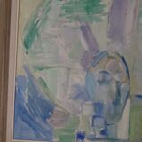 Original Swedish Oil on Canvas – “Still Life in Blue and Green”