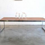 Coffee table with chrome base * 152.5 cm