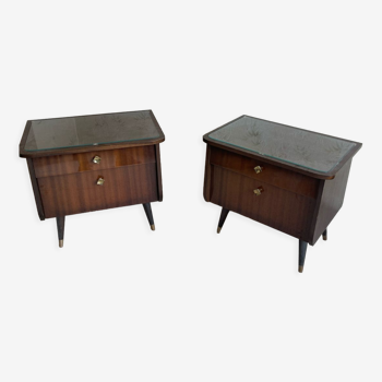 Scandinavian style bedside tables 1970s