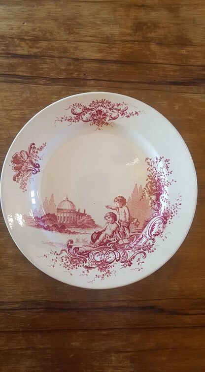 Set of 3 plates in iron earth jules vieillard model trianon