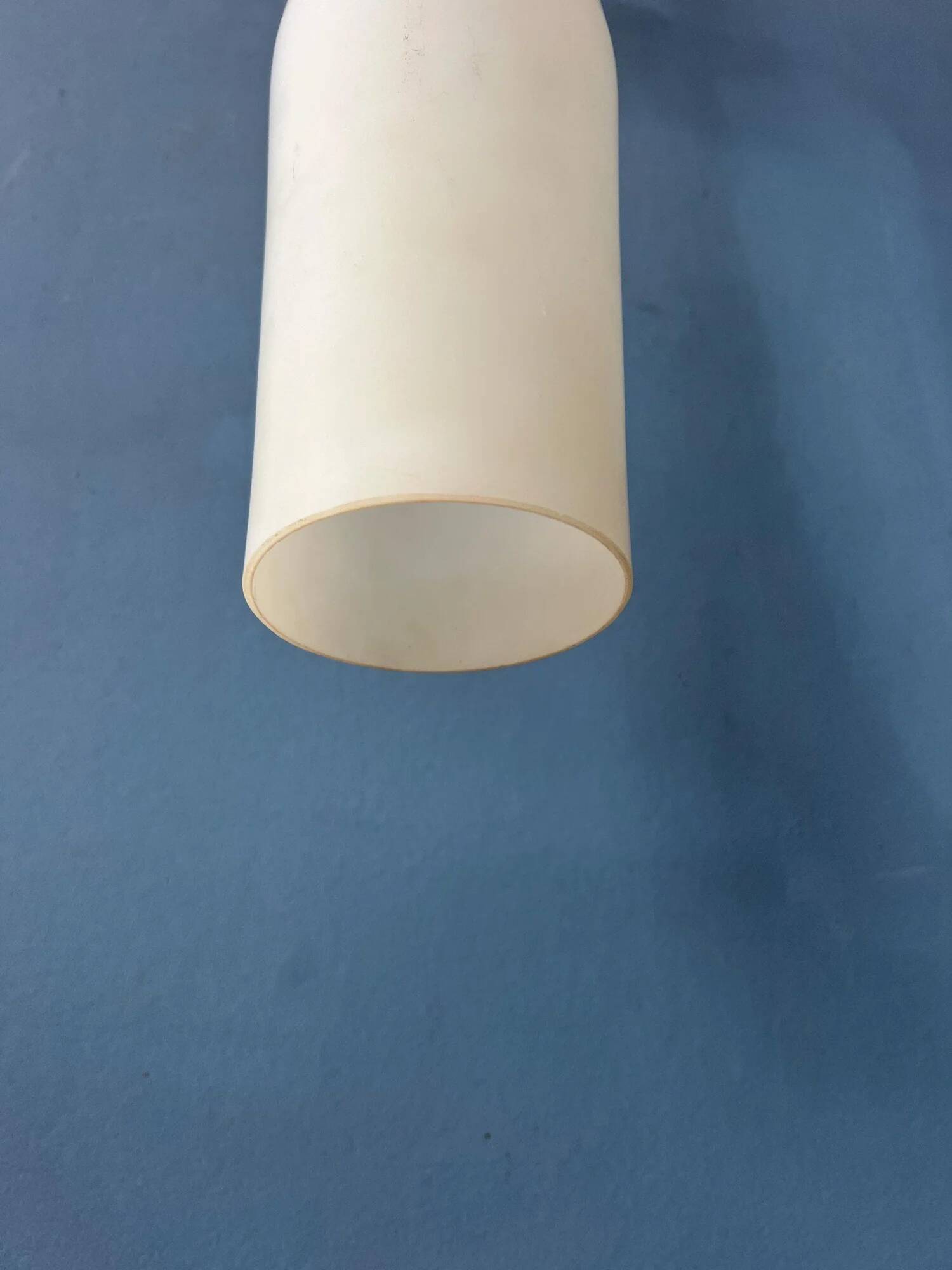 Mid-century long opaline glass pendant light