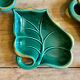 Set of 5 vintage pockets or raviers in green and gold ceramic