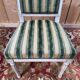 Set of 6 Louis XVI style chairs – Painted wood & striped velvet