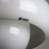 White and gold Space Age pendant lamp by Harvey Guzzini for Meblo, 1970s
