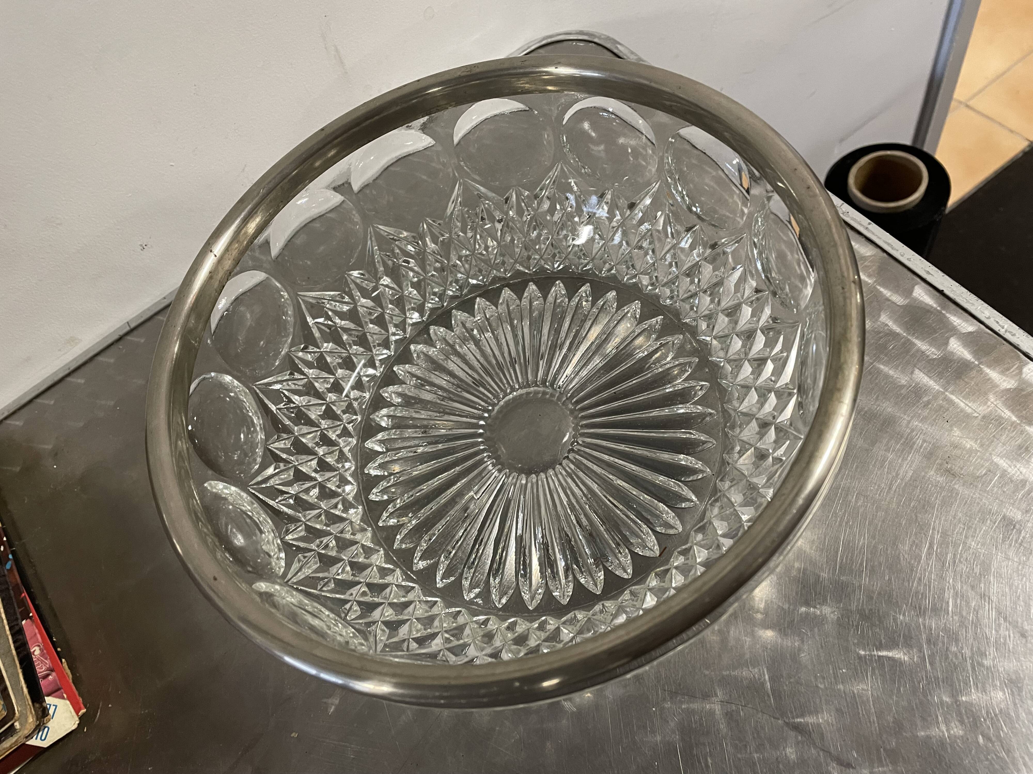 Silver and crystal metal cup