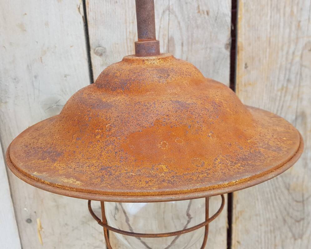 French Rusty Barn Lamp wall light