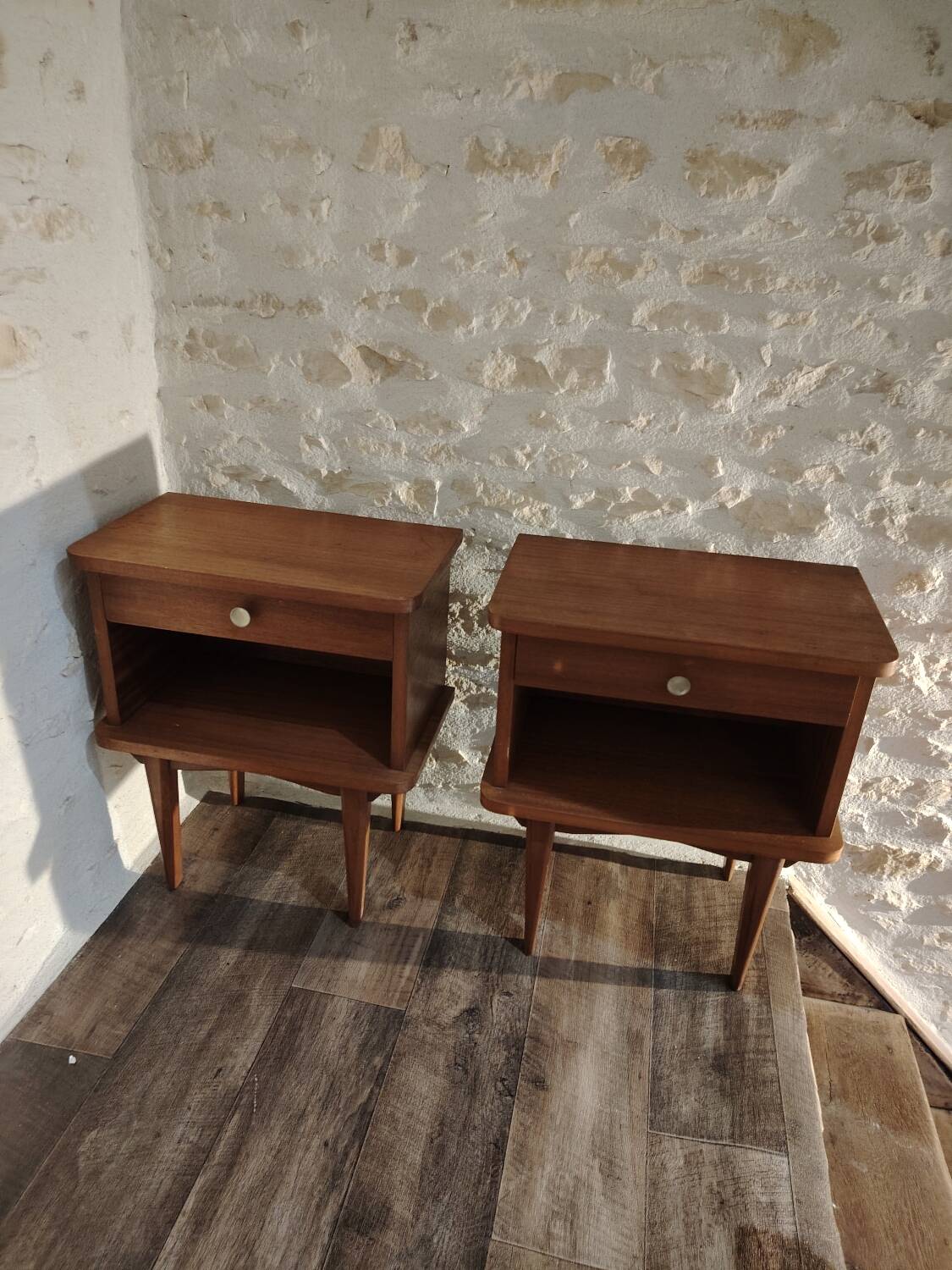 Pair of 70's bedside tables