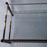 70s glass and brass coffee table