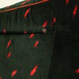 Convertible sofa in black velvet, 80s