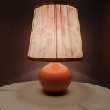Ceramic table lamp with 80s fabric lampshade