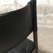 Set of 4 Rio palisander & black leather chairs, Modus model, by Kristian Vedel for Soren Willadsen