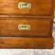Chiffonnier / storage cabinet 5 drawers in rubber tree tint walnut and brass