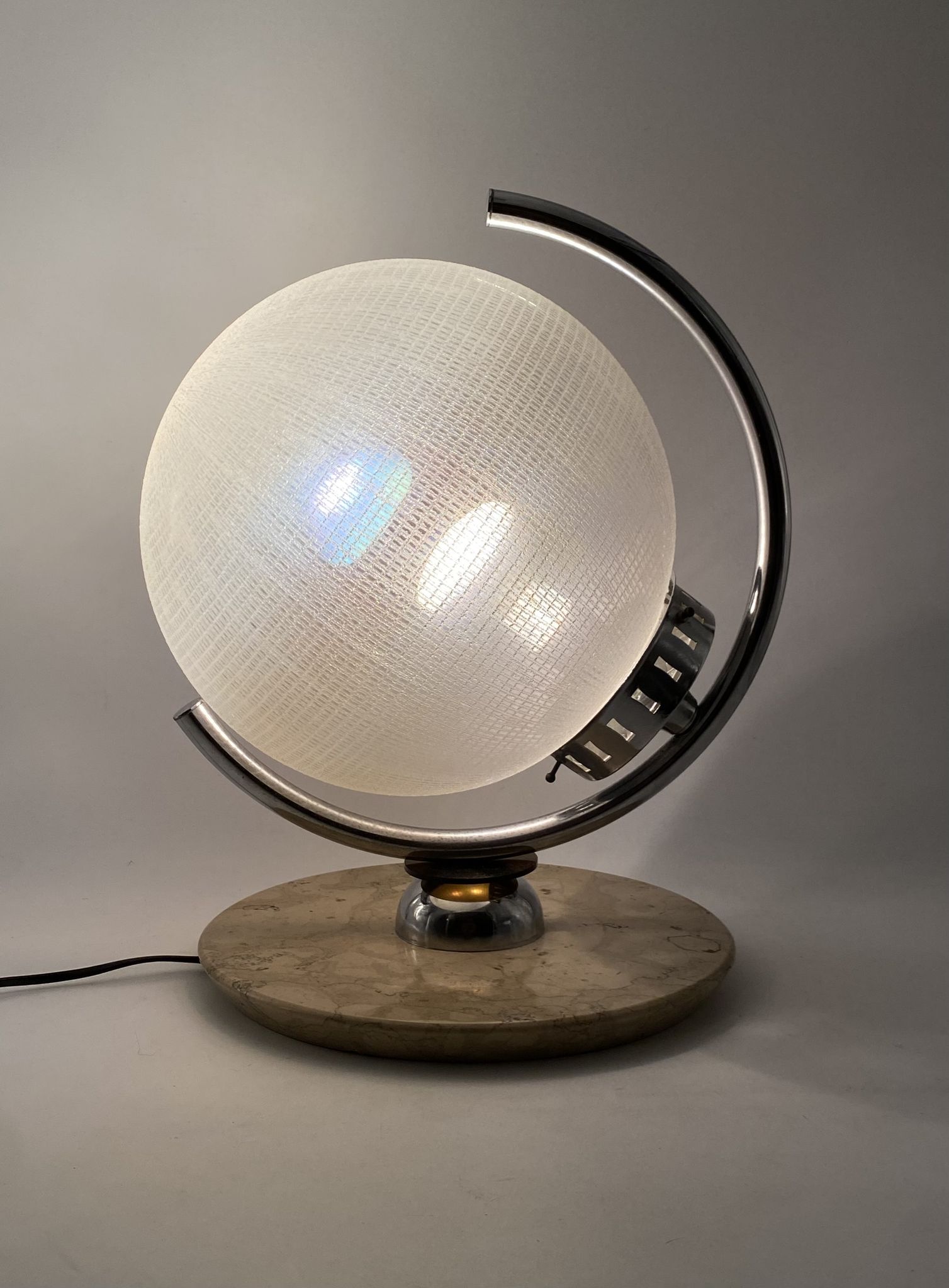 Murano glass spherical table lamp, Mazzega Italy 1970s