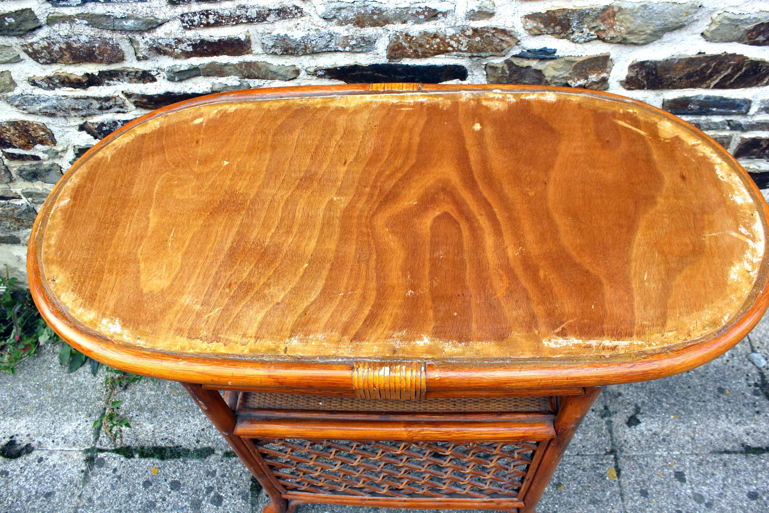Vintage rattan bar cabinet from the 70s