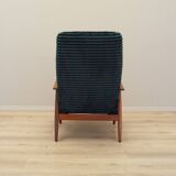 Fauteuil en velours, design danois, années 1970, production : Danemark