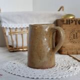 Vintage rustic speckled stoneware milk jug