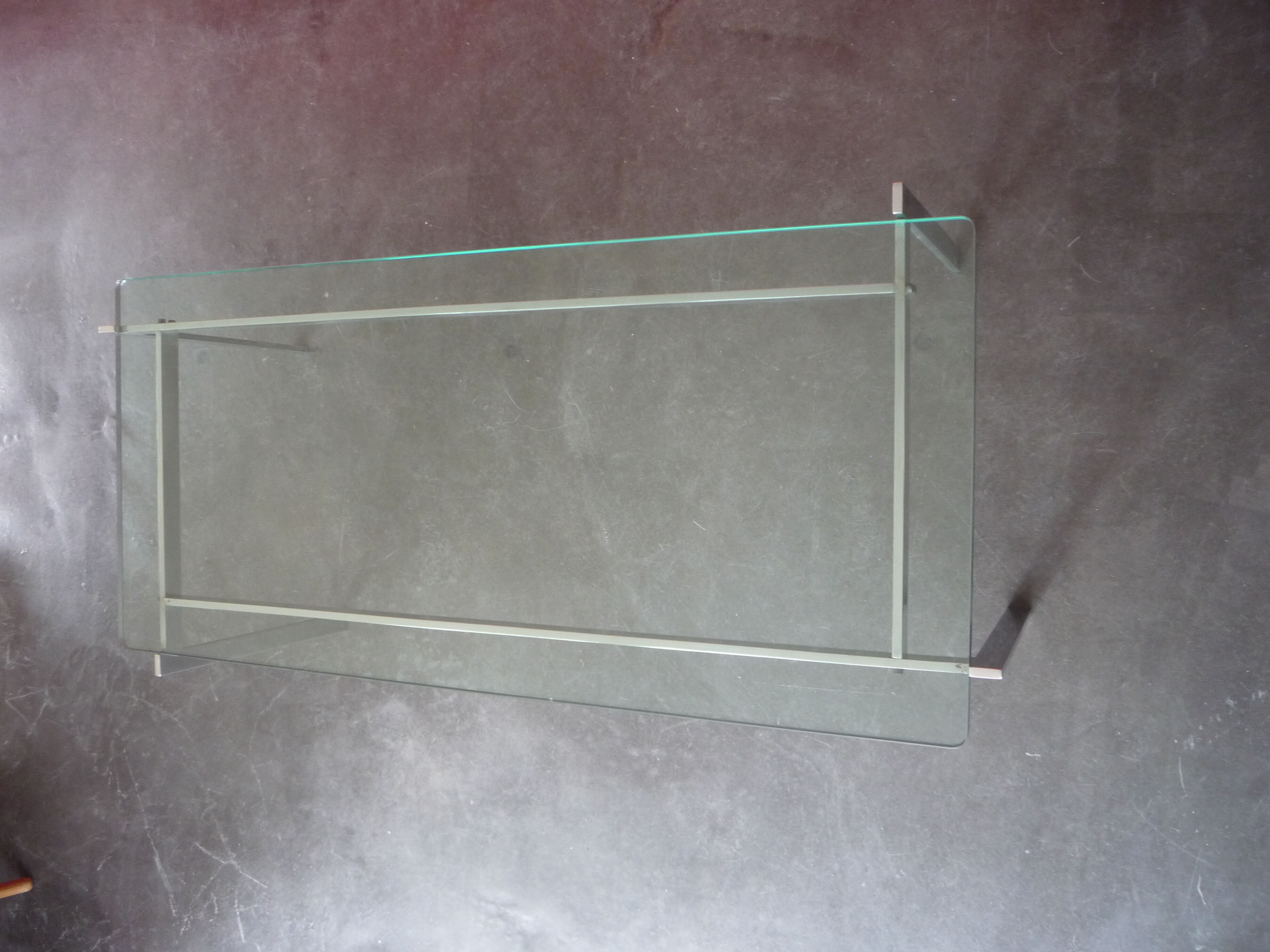 Vintage coffee table circa 1960 - chrome and very thick glass