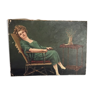 Painting of 1920, after meal at the boudoir