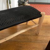 Moroccan wood and rope bench