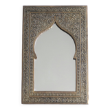 Rectangular Moroccan brass mirror reminiscent of a door, 1970s