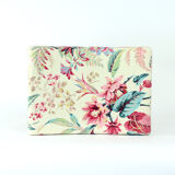 Tabouret mid century en chêne et lin, Ton Tchécoslovaquie années 1960