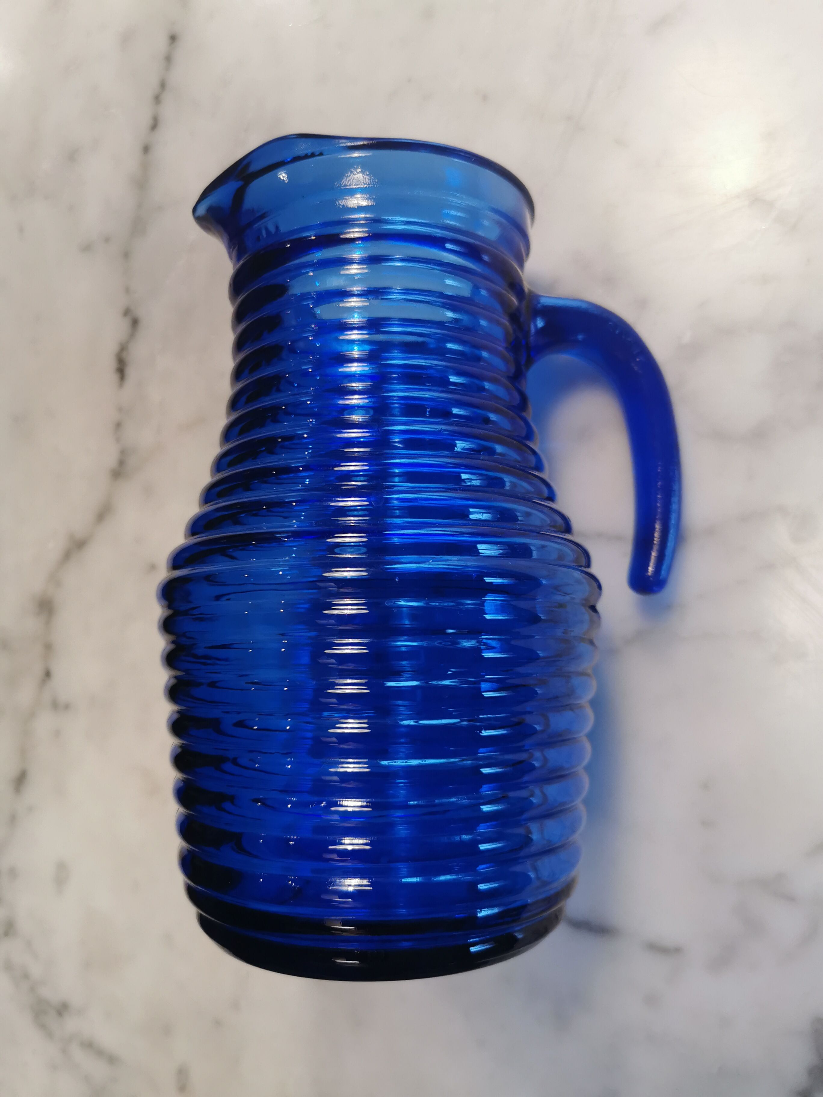Midnight vintage glass carafe broc