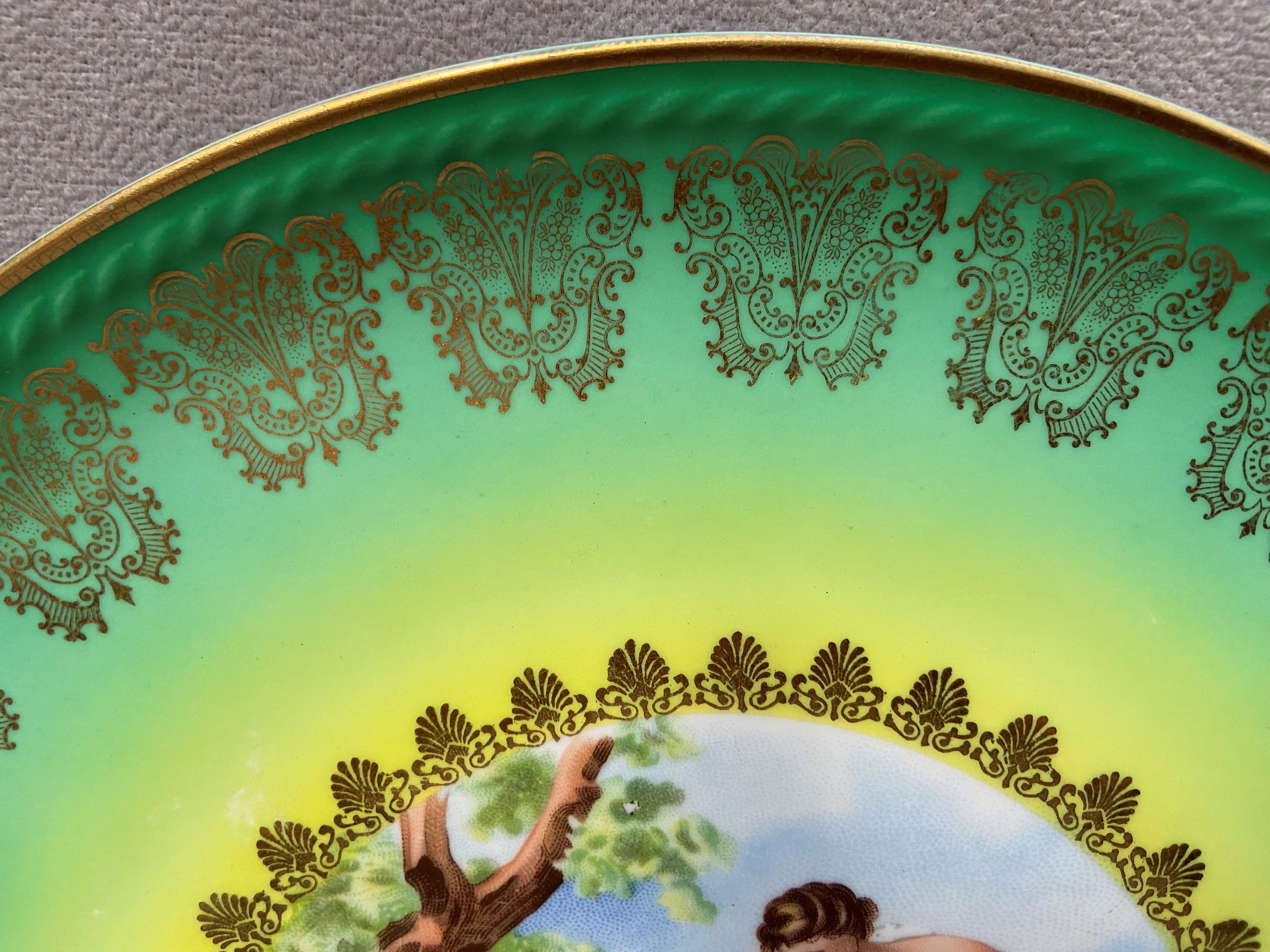 Assiette decorative porcelaine collection made in germany scene antique art déco