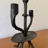 Brutalist wrought iron chandelier from the 60s