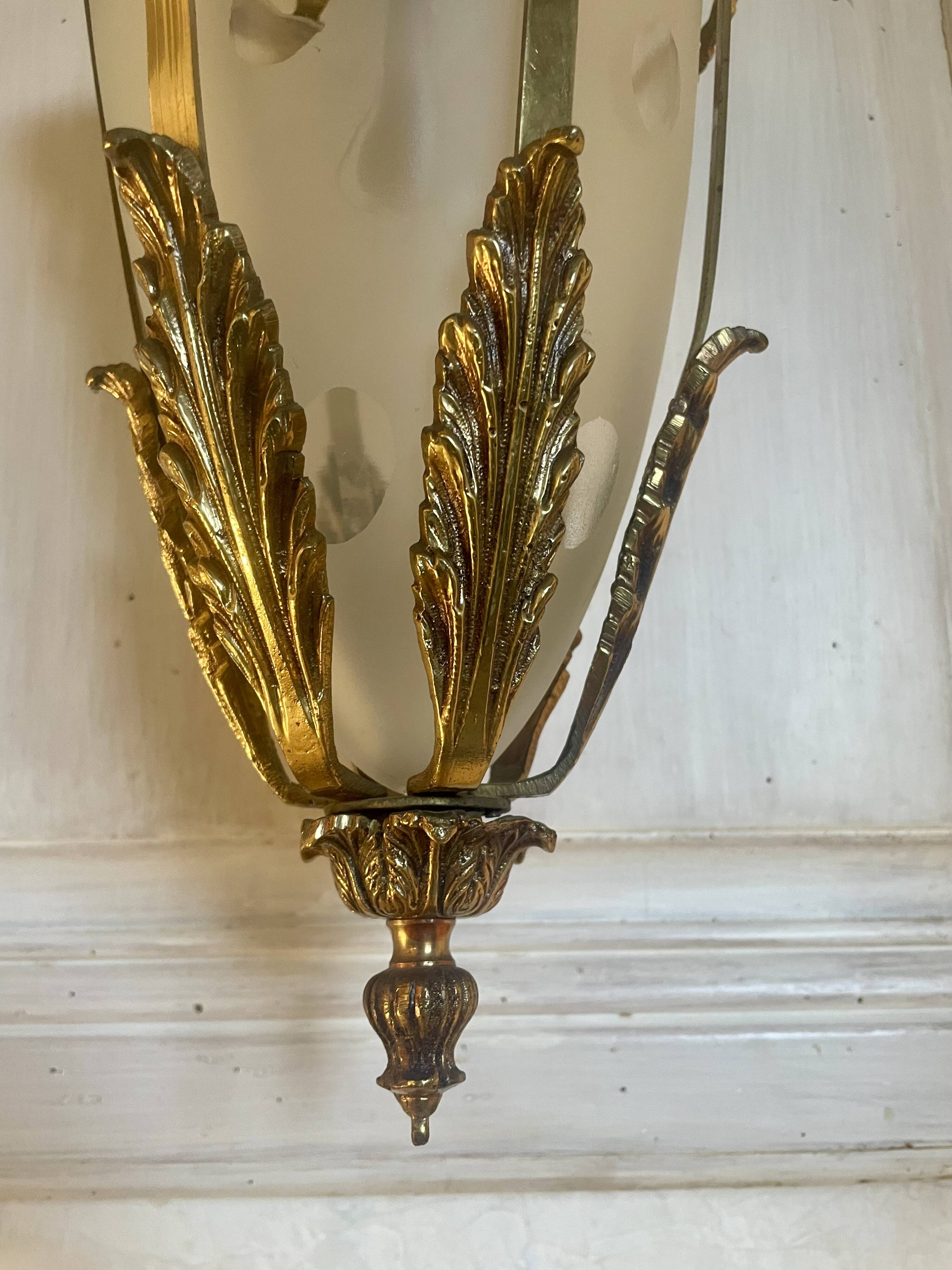 Bronze and polished glass suspension circa 1900