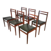 Ensemble de 6 chaises de salle à manger vintage scandinaves en bois : Branko Ursic, années 1970