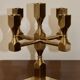 Five-arm Swedish brass candelabra by Gusum circa 1990