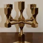 Five-arm Swedish brass candelabra by Gusum circa 1990
