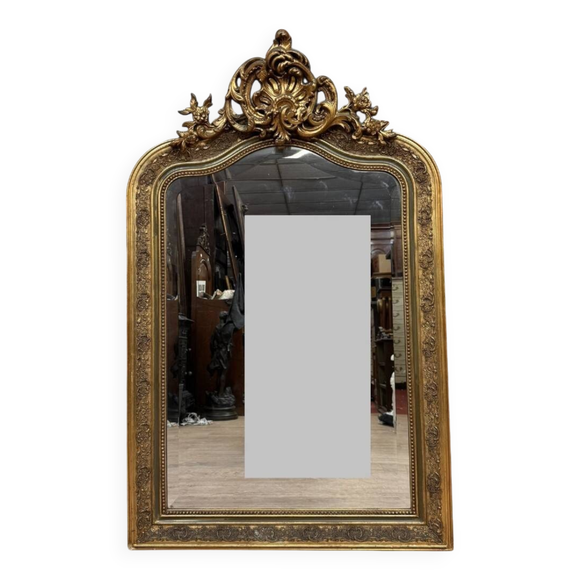 large Napoleon III period mirror in gilded wood circa 1880