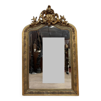 large Napoleon III period mirror in gilded wood circa 1880