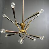 Lustre italien en laiton du milieu du siècle, années 1960