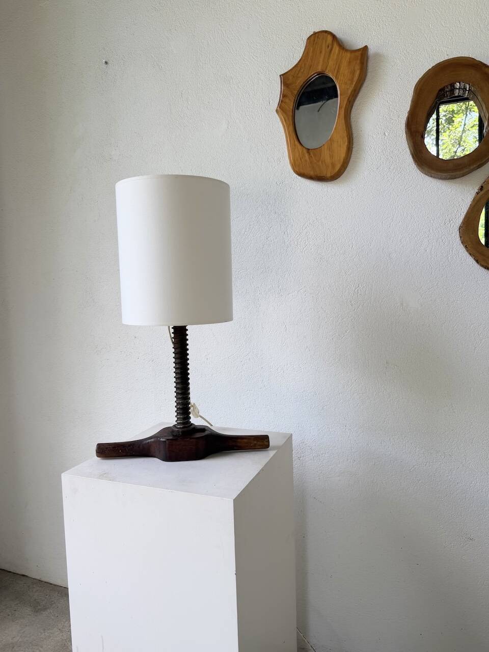 Lampe de table brutaliste artisanale 1950