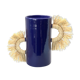 Vase tube avec anses raffia