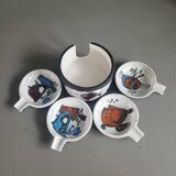 Ensemble de cendriers individuels vintage en céramique