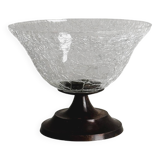 Petite coupe sur pied en verre craquelé